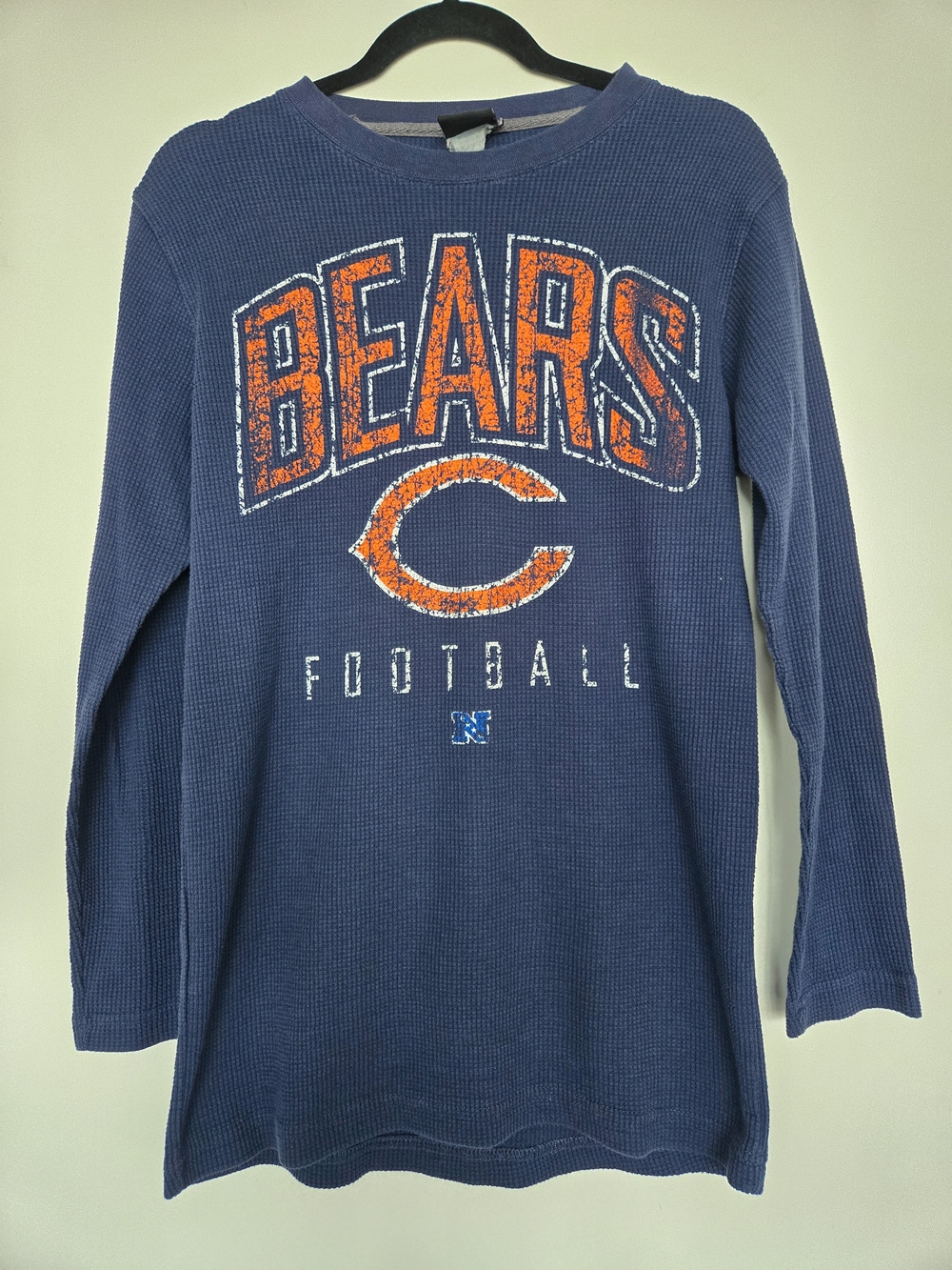 NFL Team Apparel Chicago Bears Waffle Knit Thermal Long Sleeve Navy